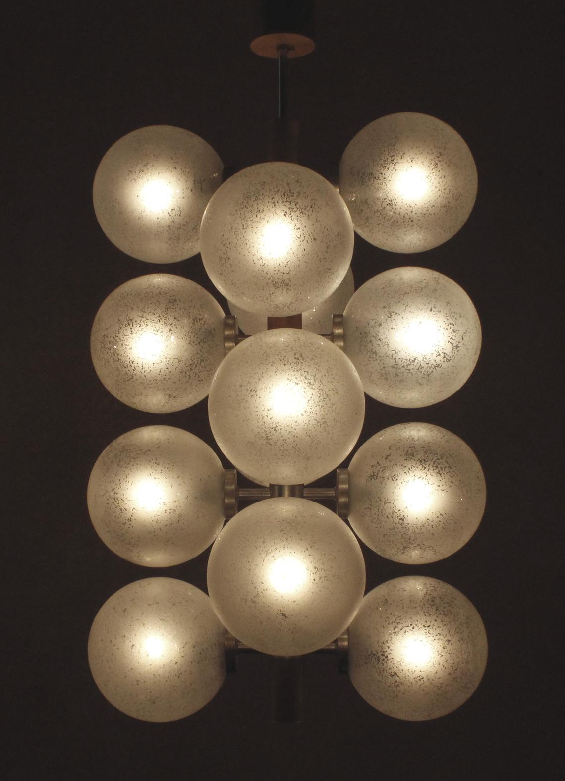 Mid-20th Century Temde Teak Chandelier, Labeled, Germany, 1960s