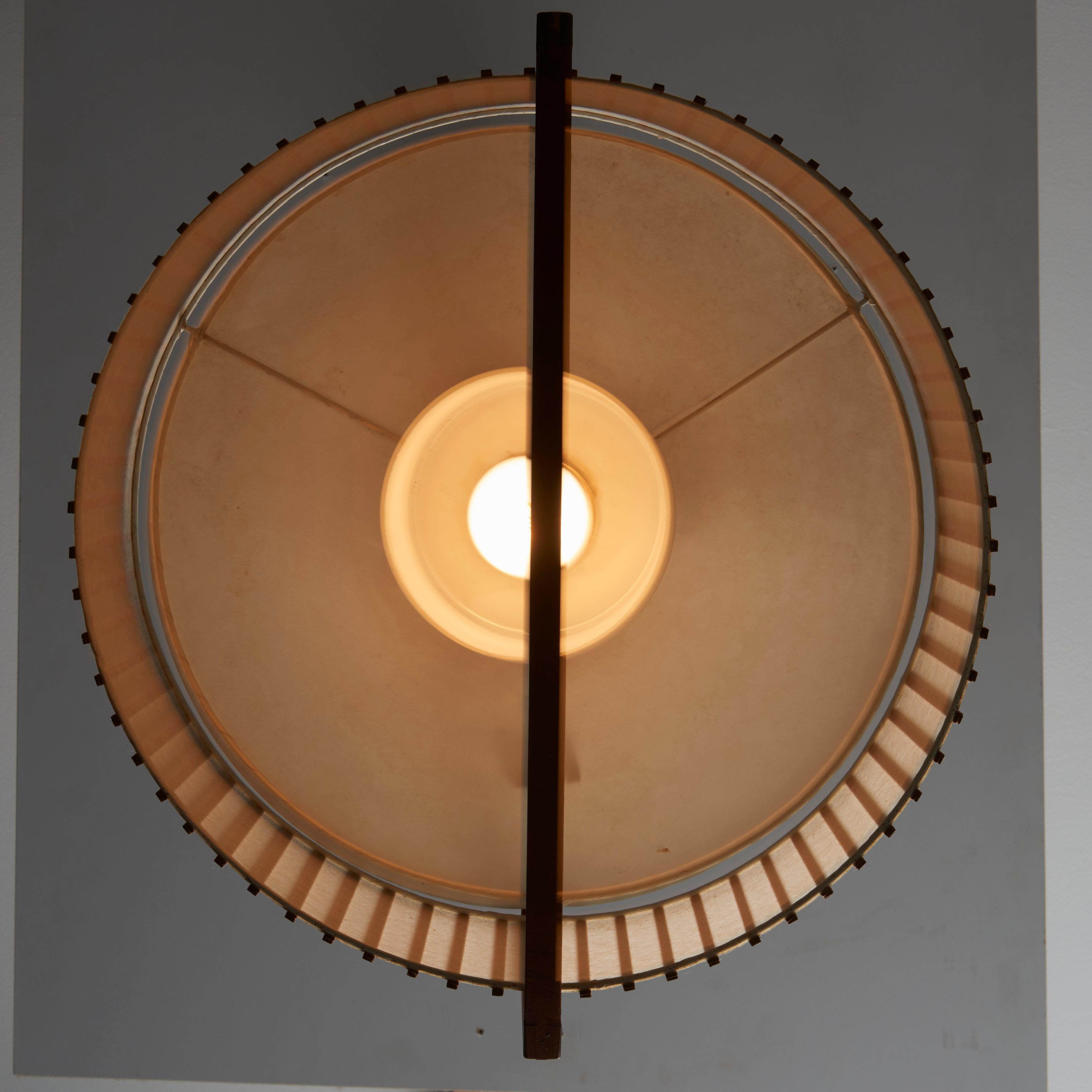 Mid-20th Century Temde Wood and Fabric Pendant Lamp, Swiz, 1960s