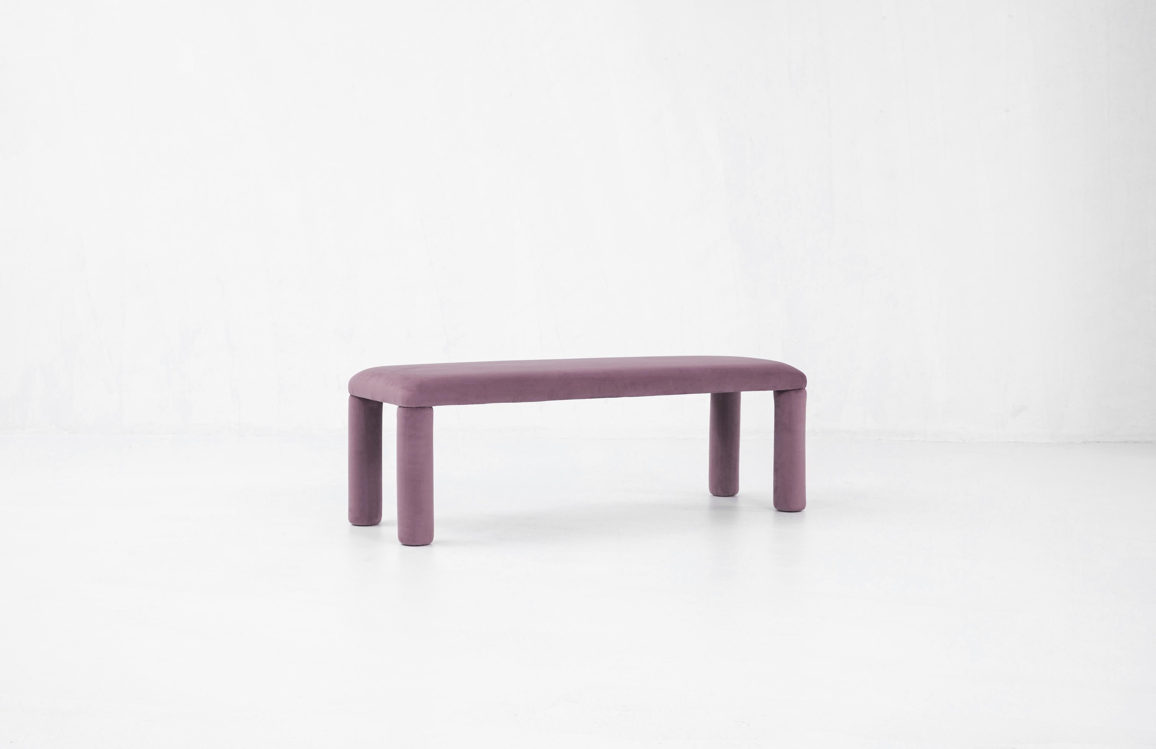 Banc Temi, banc minimaliste en velours Teja en vente 4