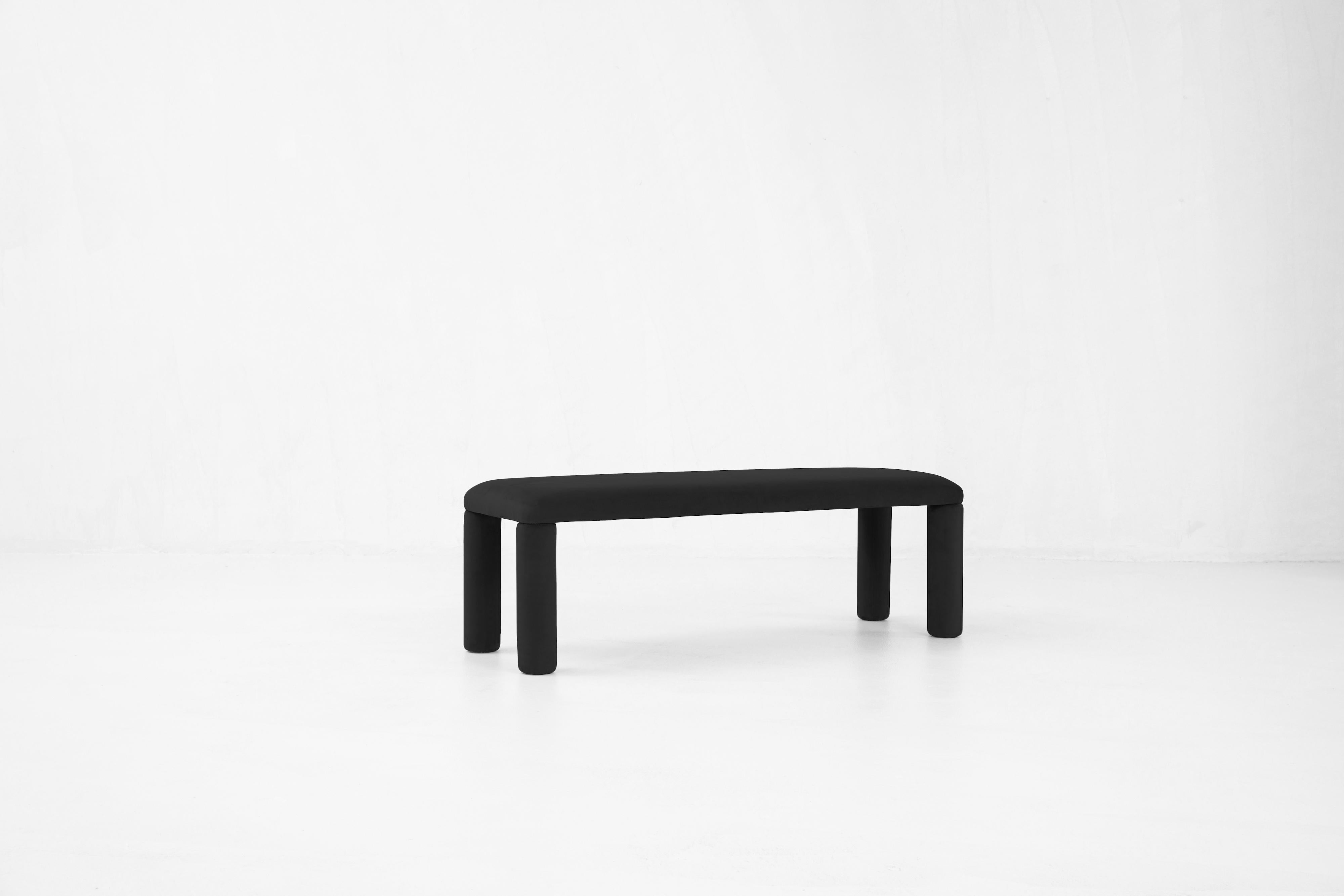 Banc Temi, banc minimaliste en velours Teja en vente 1