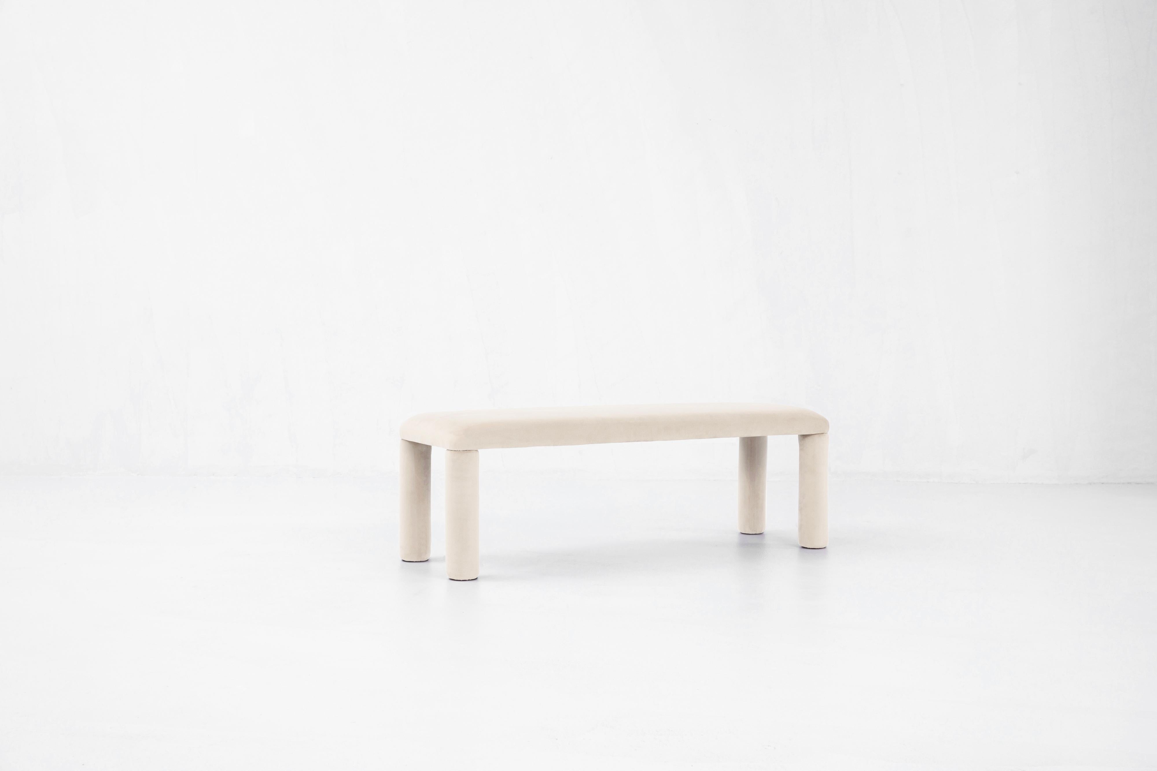 Banc Temi, banc minimaliste en velours Teja en vente 2