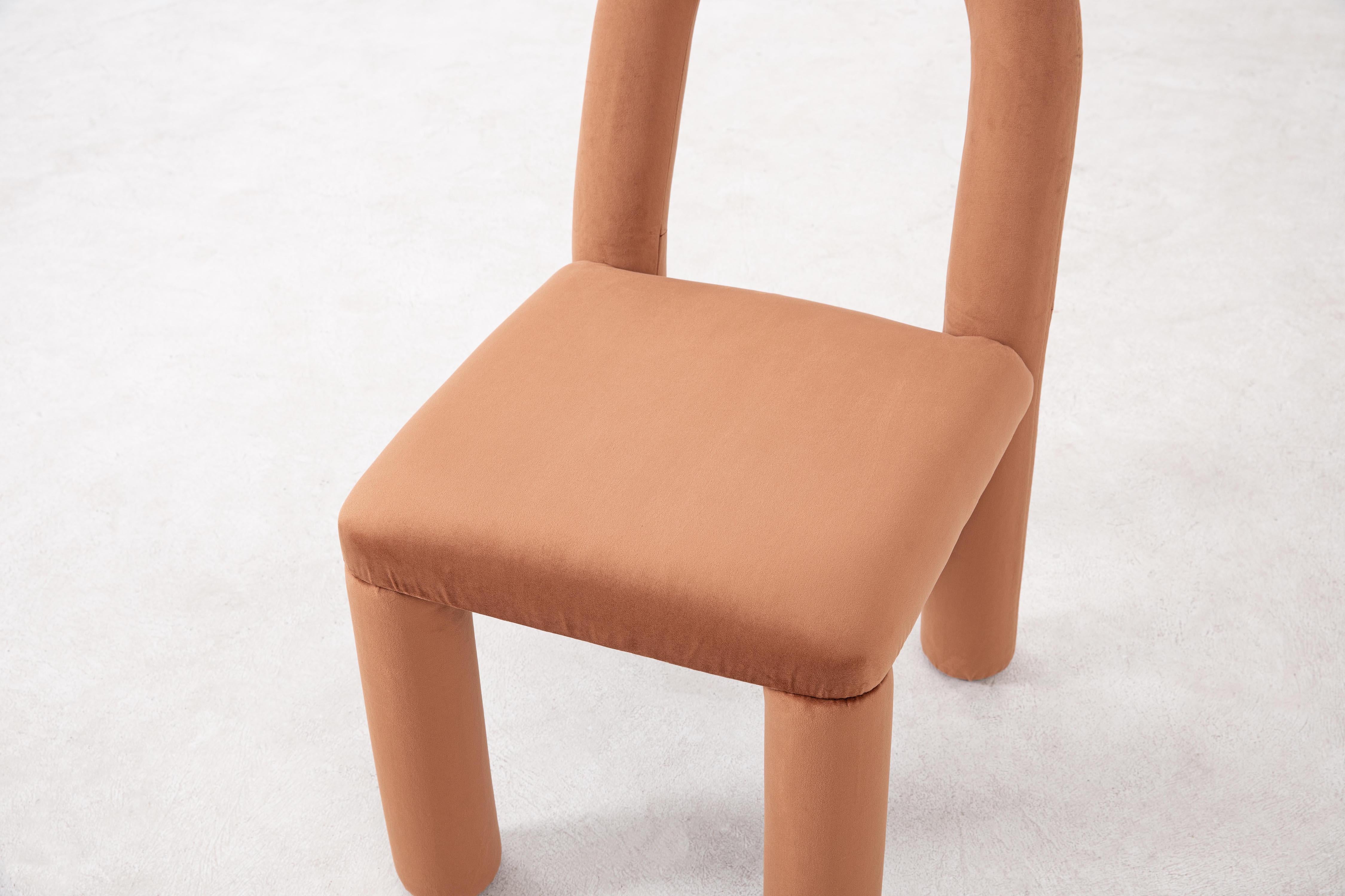 Contemporary Temi Chair, Minimalist Teja Velvet Dining Chair For Sale