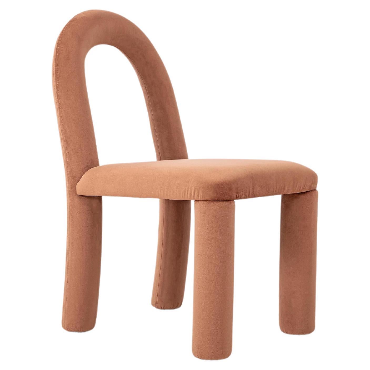 Chaise Temi, chaise de salle à manger minimaliste en velours Teja