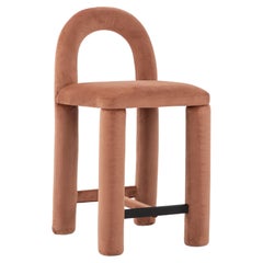 Temi Counter Chair, Minimalist Teja Velvet Counter Chair