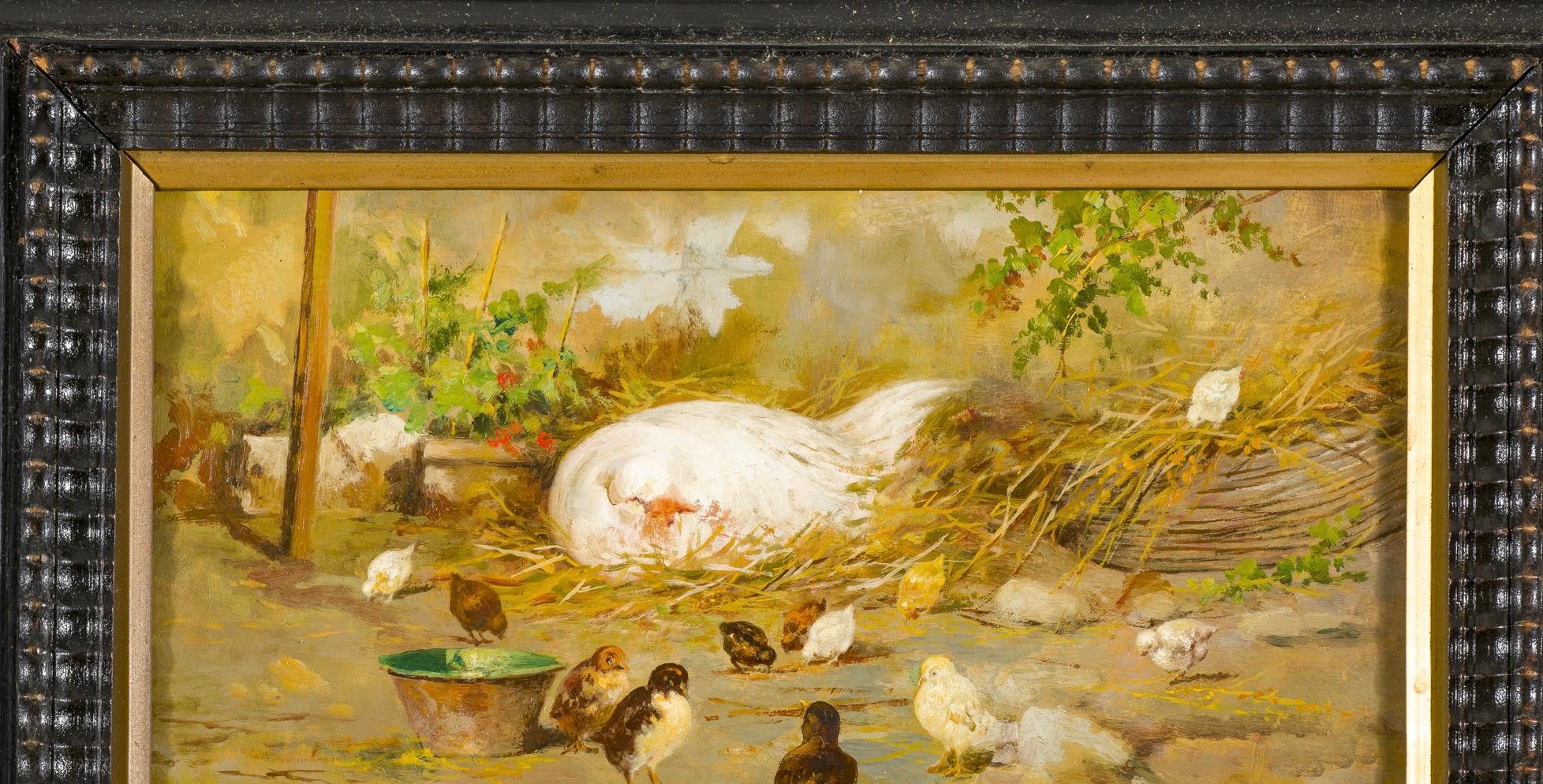 Peinture italienne signée du début du 20e siècle - Painting de Temistocle Lamesi 