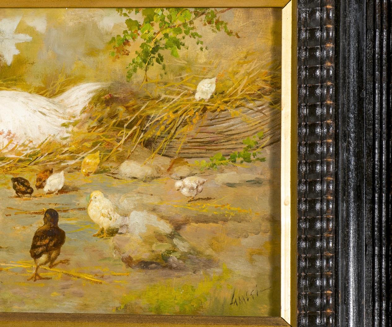 Peinture italienne signée du début du 20e siècle - École italienne Painting par Temistocle Lamesi 