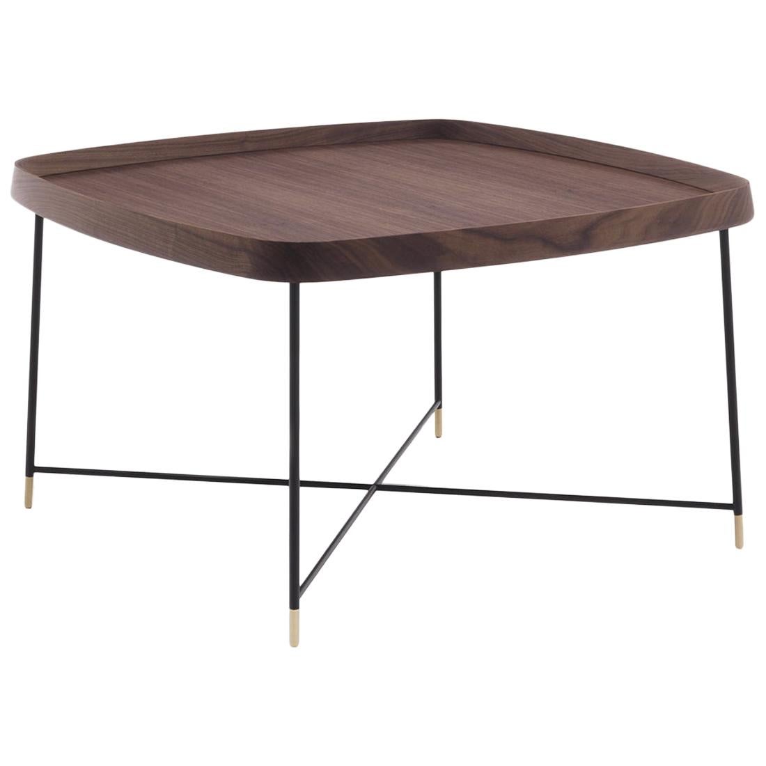 Tempa Large Coffee Table in Solid Walnut Wood For Sale