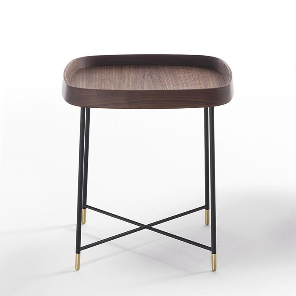 Blackened Tempa Square Side Table For Sale