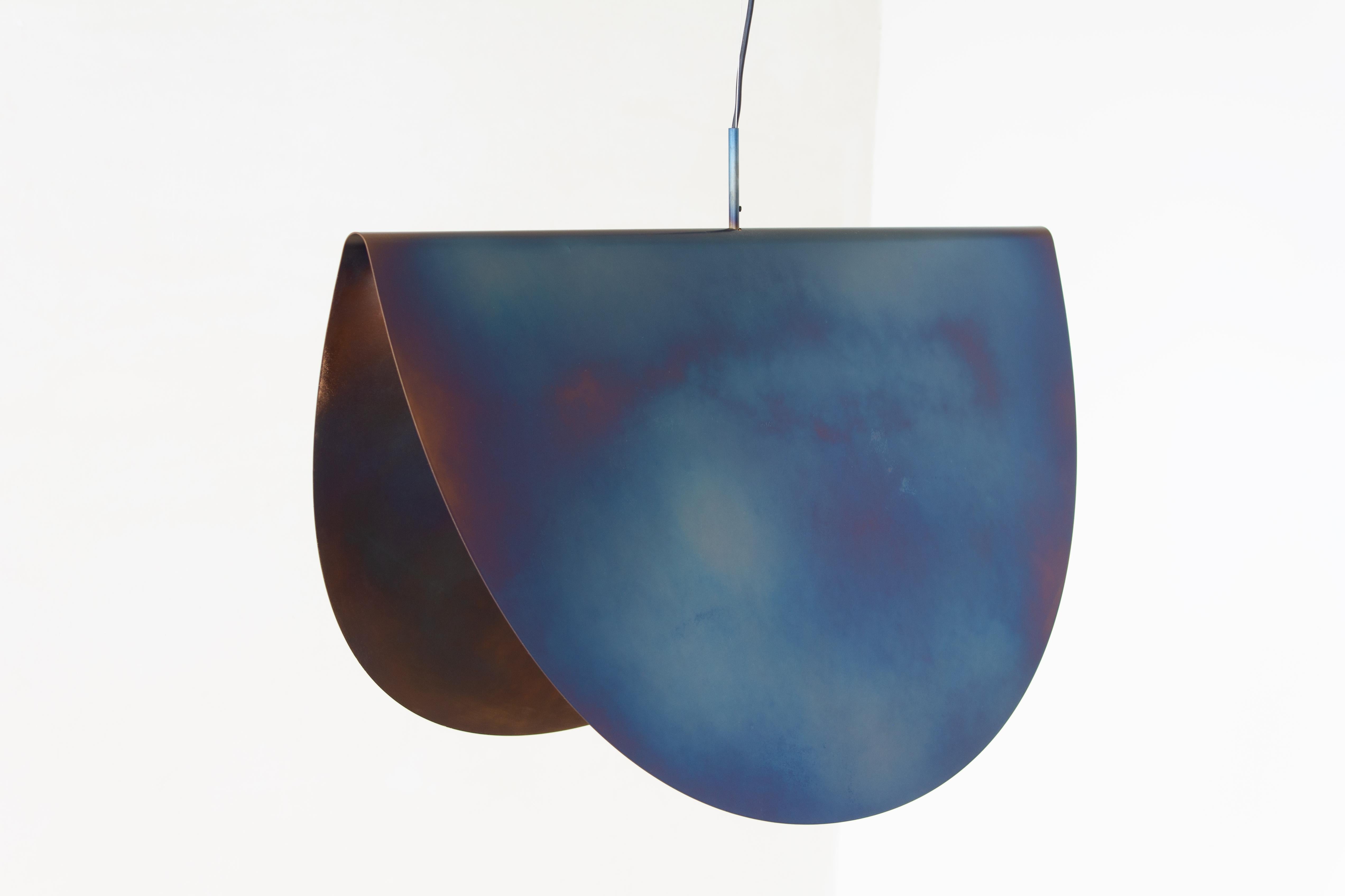Temper L Pendant Lamp by Max Lipsey
Dimensions: D 85 x W 45 x H 60 cm.
Materials: Steel.

All our lamps can be wired according to each country. If sold to the USA it will be wired for the USA for instance. Please contact us.

Atelier Max Lipsey is