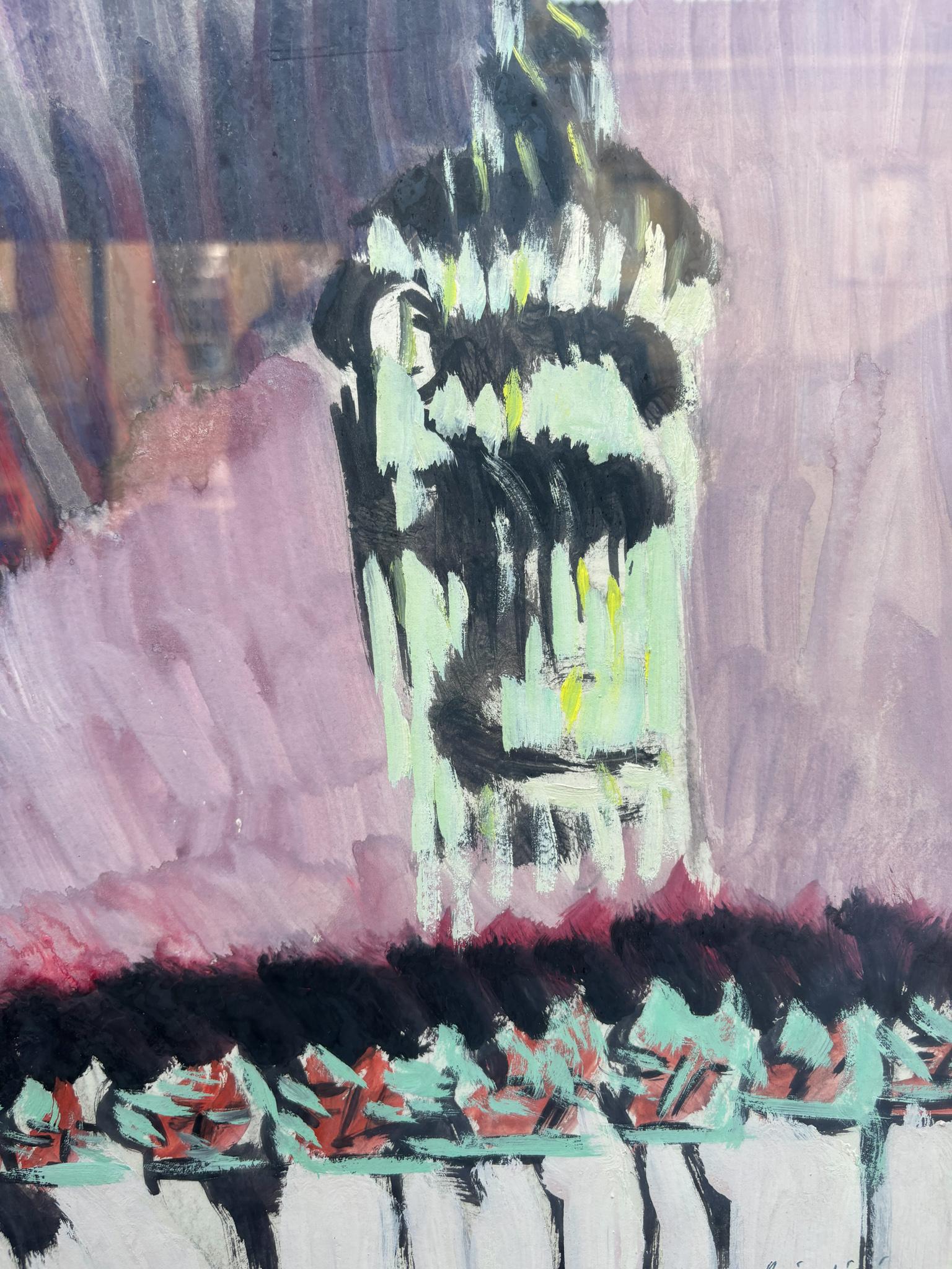 Pittura a tempera su carta, creata da Remo Brindisi negli anni '70.

Ø cm 57 h cm 77

Pittore realista del XX secolo, nato a Roma nel 1918.  I suoi studi artistici lo portarono a intraprendere molti viaggi, visitando città come Firenze, Parigi e