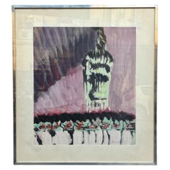 Pittura a tempera su carta di Remo Brindisi, anni '70