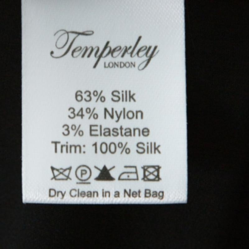 Tunique Temperley noire à empiècement en filet brodé en soie mélangée S Bon état - En vente à Dubai, Al Qouz 2