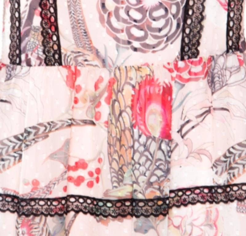 Temperley London - Robe midi à volants, imprimée Dobby Shire, à pois, en jacquard, taille M en vente 1