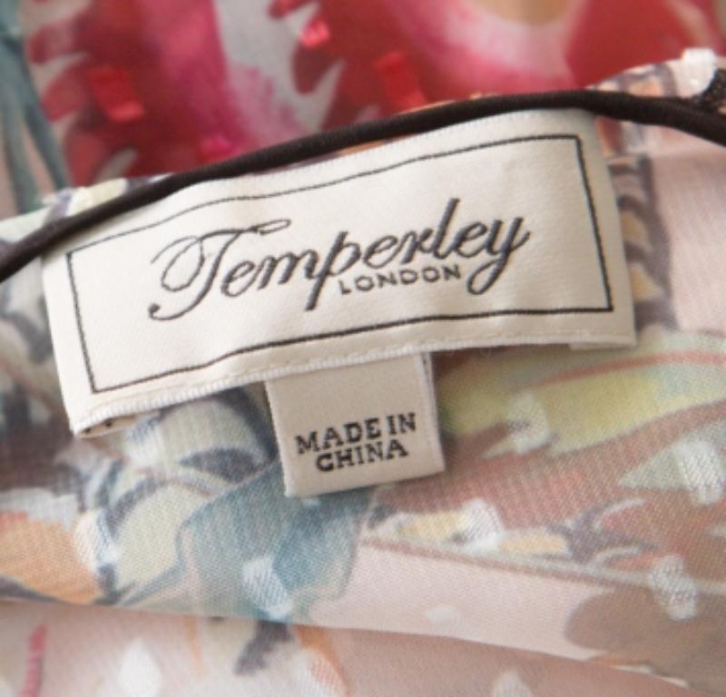Temperley London - Robe midi à volants, imprimée Dobby Shire, à pois, en jacquard, taille M en vente 2