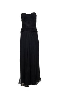 Temperley London Black Chiffon Strapless Evening Gown
