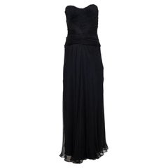 Temperley London Black Chiffon Strapless Evening Gown Temperley London Black Chiffon Strapless Evening Gown