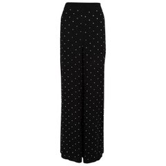 Temperley London Schwarze breite Kristallhose Größe L