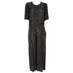 Temperley London Schwarzer Pailletten-Overall mit Knopfleiste Größe XL