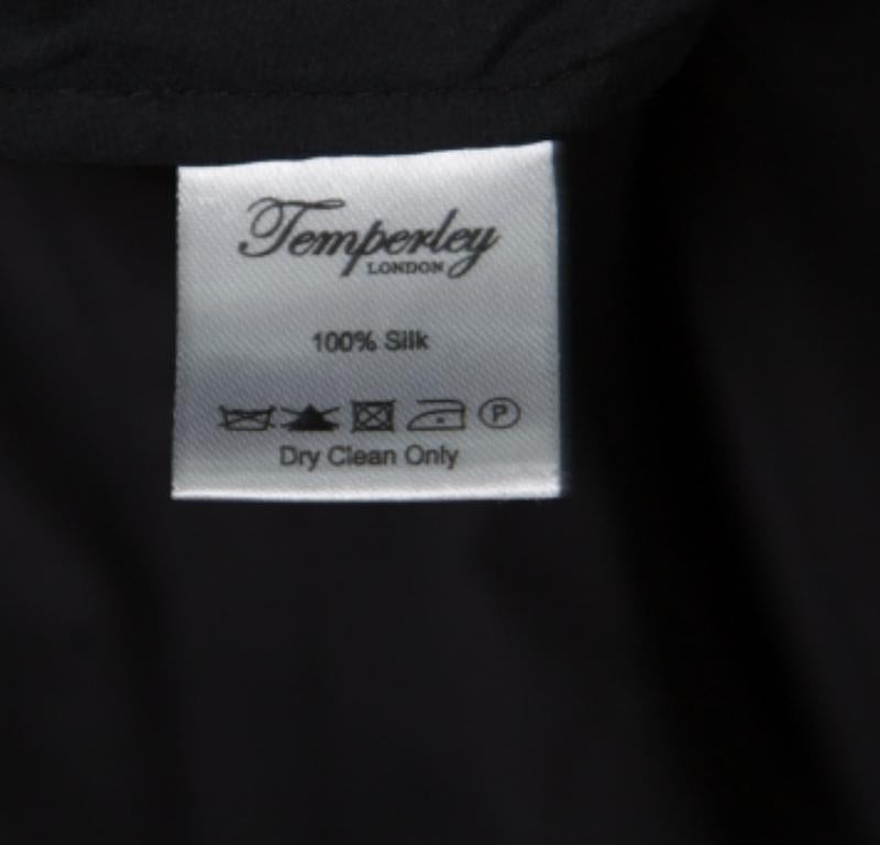 Temperley London Noir Silk Criss Cross Detail Strapless Harem Jumpsuit S en vente 2