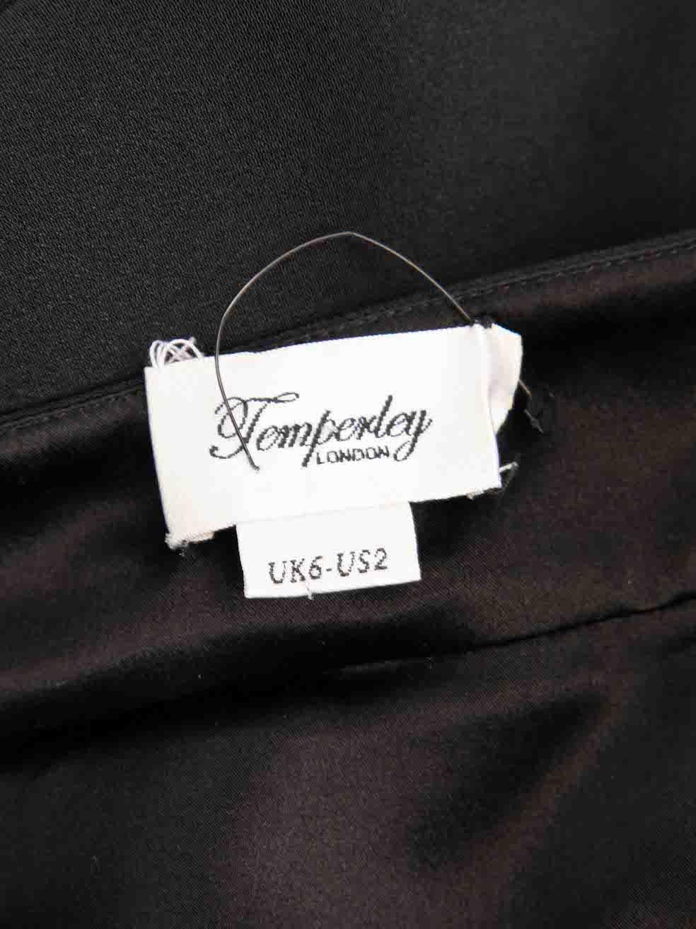 Temperley London Black Silk Gathered Detail Maxi Skirt Size XS 1