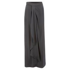 Temperley London Black Silk Gathered Detail Maxi Skirt Size XS