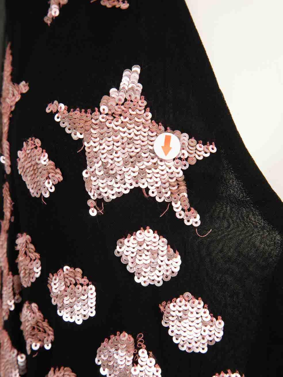 Temperley London Black Star Sequin Jumpsuit Size L 2