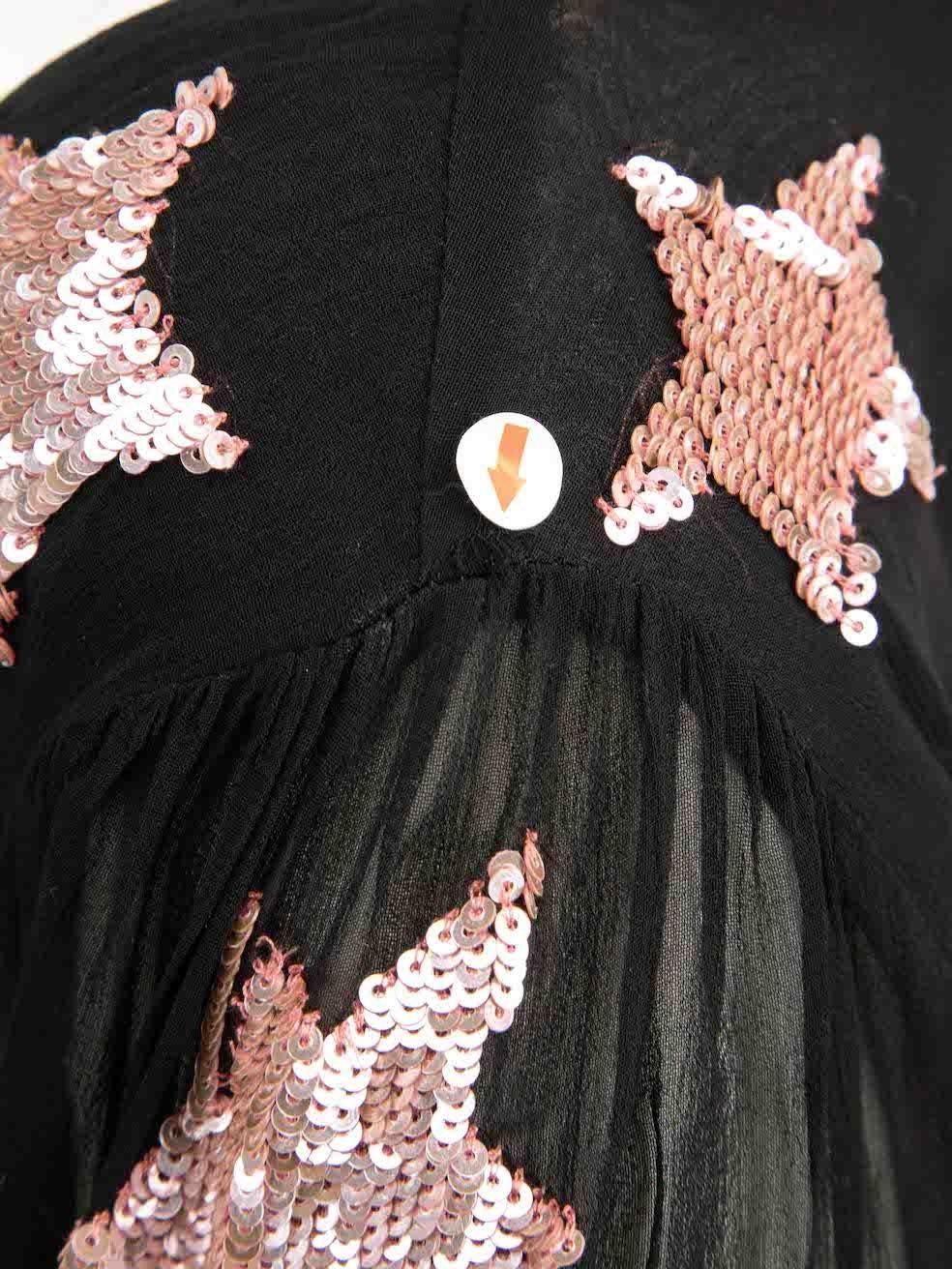 Temperley London Black Star Sequin Jumpsuit Size L 3