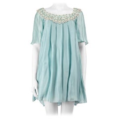 Temperley London - Mini abito in seta blu con dettaglio in pizzo - taglia S