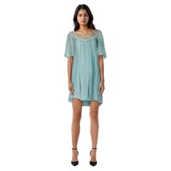 Temperley London - Mini abito a pieghe in seta blu - taglia S