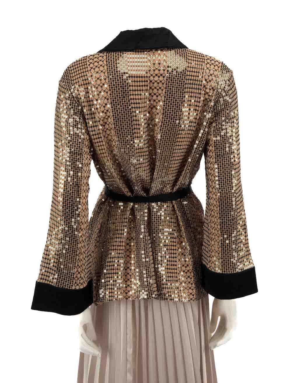 Women's Temperley London Brown Sequin Embellished Shirt Size L For Sale