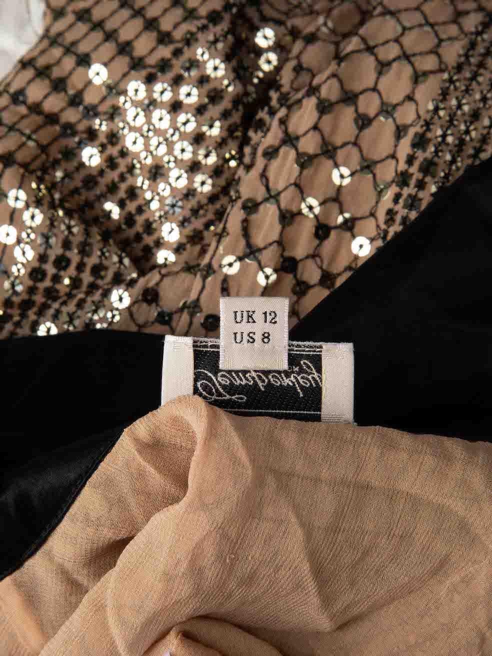 Temperley London Brown Sequin Embellished Shirt Size L For Sale 2