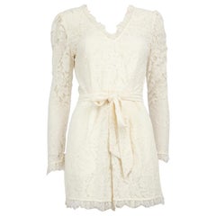 Temperley London Ecru Floral Lace Playsuit Size S