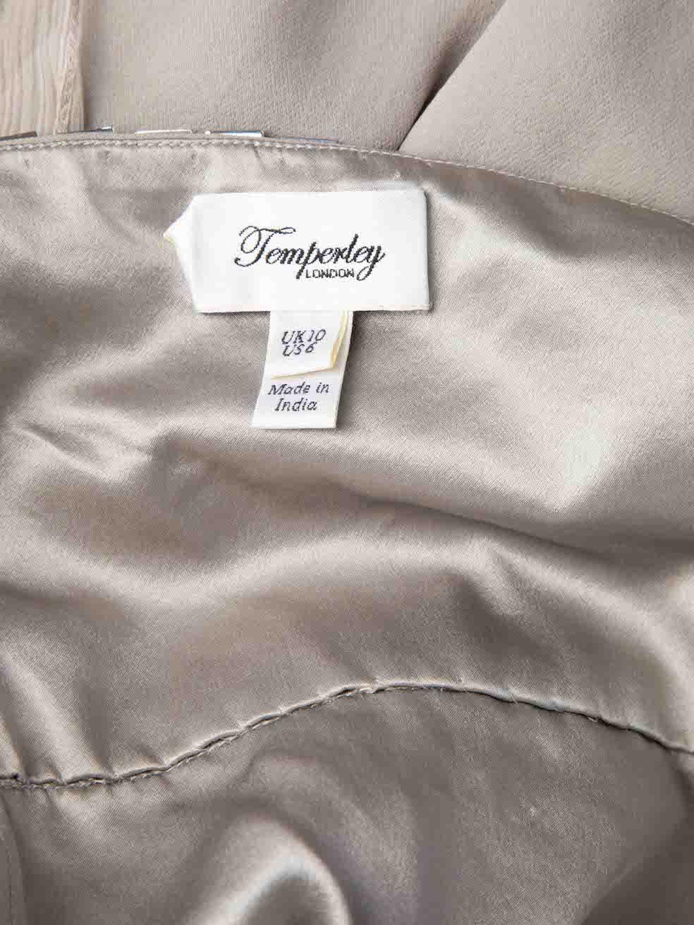 Temperley London Grey Silk Embellished Mini Dress Size M 2
