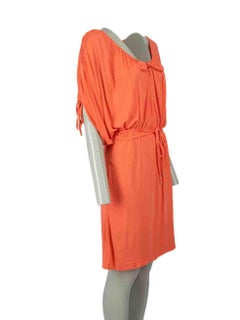 Temperley London Orangefarbenes Minikleid mit gerafften Ärmeln Größe M