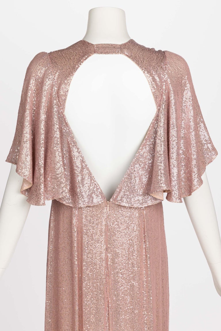 Temperley London Pastel Pink Sequin Satin Cut Out Back Gown , Resort 2017  at 1stDibs | alice temperley sequin skirt, alice temperley sequin pleated  skirt, alice temperly sequin skirt