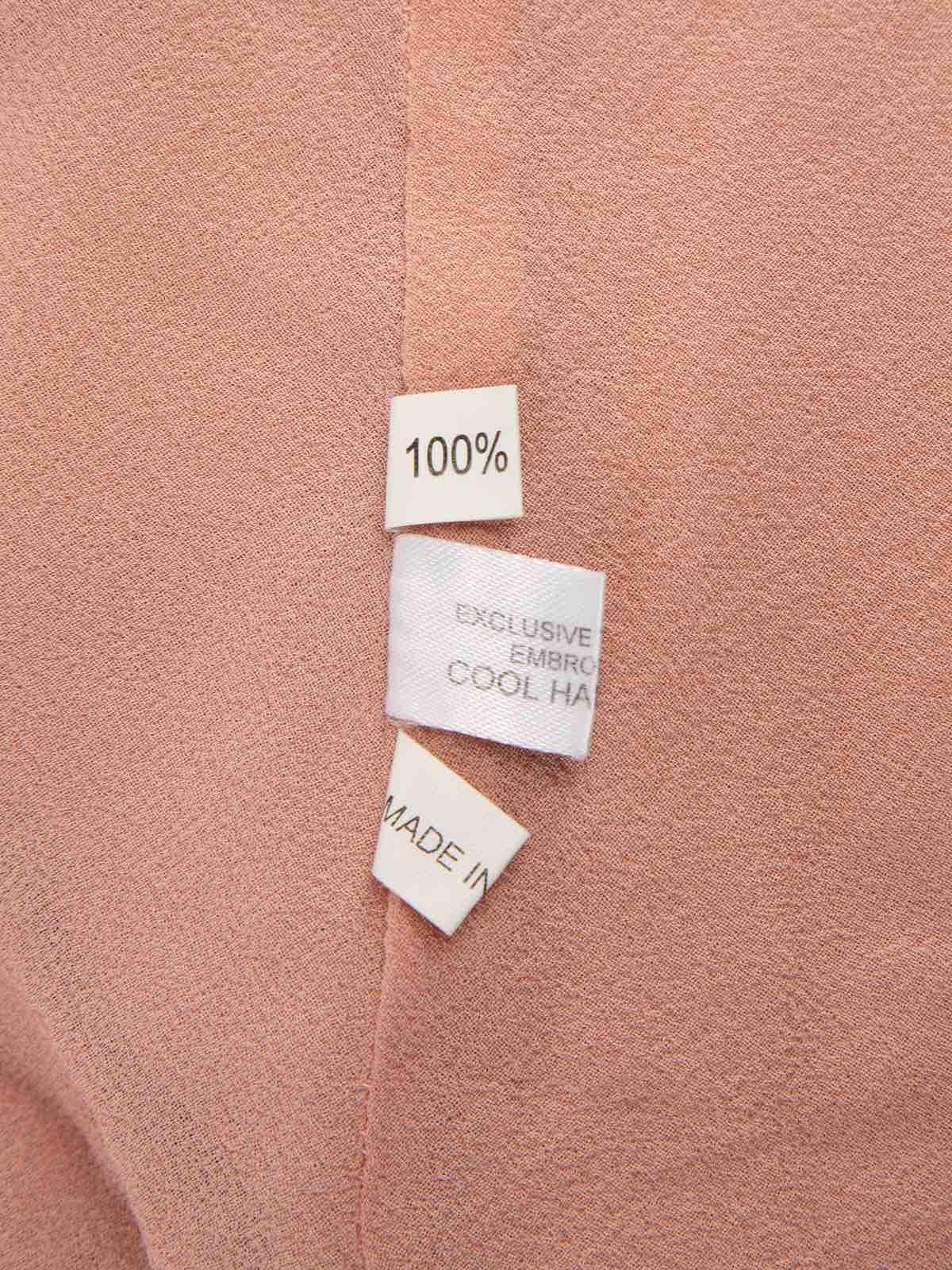 Temperley London Pink Silk V Neck Short Sleeve Blouse Size M For Sale 2