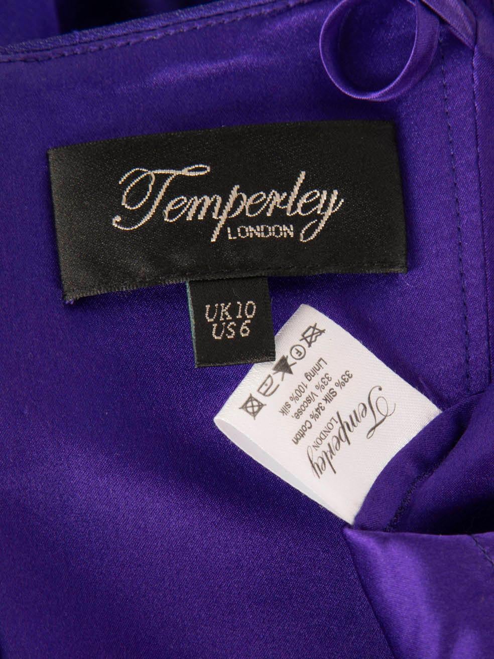 Temperley London Purple Beaded Layered Mini Dress Size M For Sale 5