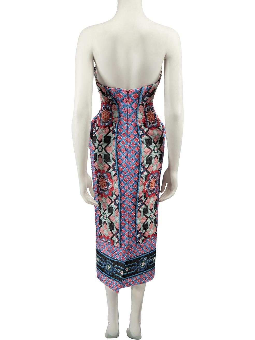Women's Temperley London Quilted Pattern Strapless Dress Size XS For Sale