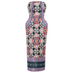 Temperley London Gestepptes trägerloses Kleid mit Muster Größe XS