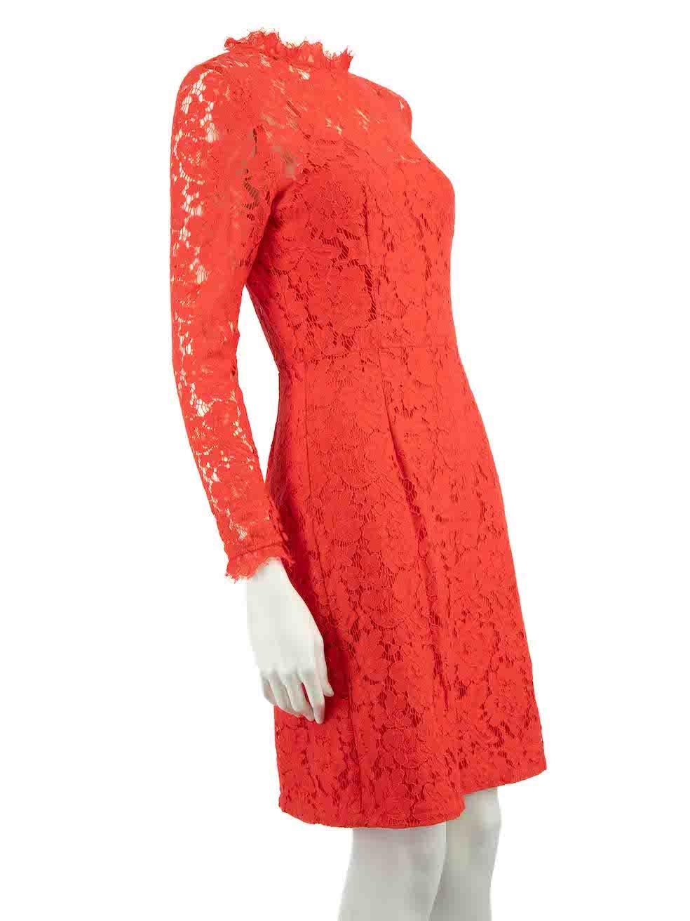 CONDITION is Very good. Minimal wear to dress is evident. Minimal wear to the skirt lining with a pull to the weave and the lace trims have started to fray at the cuffs and hem on this used Temperley London designer resale item.
 
 Details
 Red 

