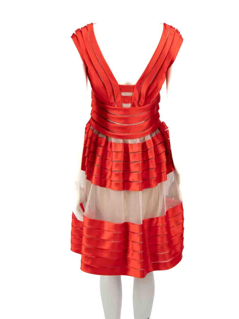 Women's Temperley London Red Pleated Accent Mini Dress Size S For Sale