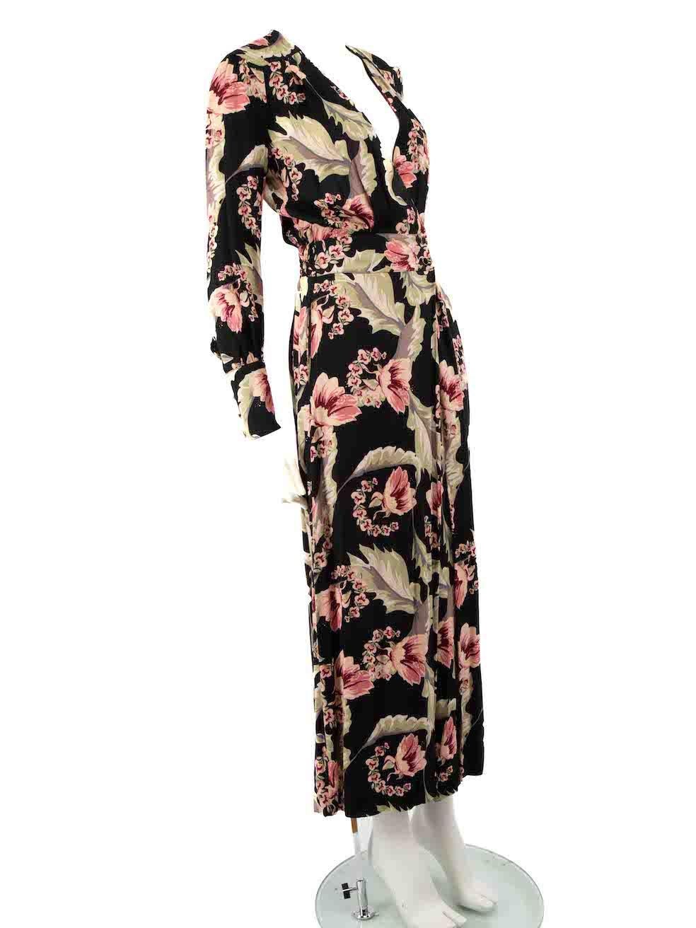 CONDITION is Very good. Minimal wear to jumpsuit is evident. Minimal discolouration mark to front waistline and internal right cuff on this used Temperley London designer resale item.
 
 
 
 Details
 
 
 Multicolour- black, pink, green
 
 Viscose
 
