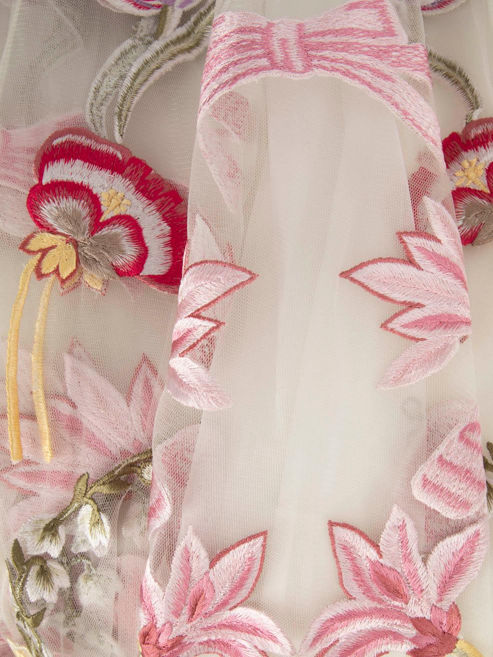 Temperley London Weißes geblümtes Brautkleid Bibi Größe S im Angebot 1