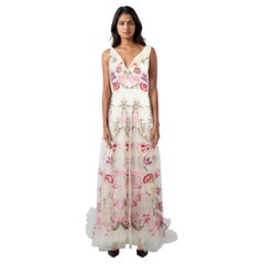 Temperley London White Floral Bridal Bibi Dress Taglia S.