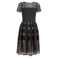 Temperley London Women's Black Abstract Pattern Lace Mini Dress