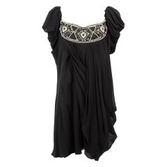 Temperley London Damen-Top mit kurzen Ärmeln und schwarzem Perlen-Akzent
