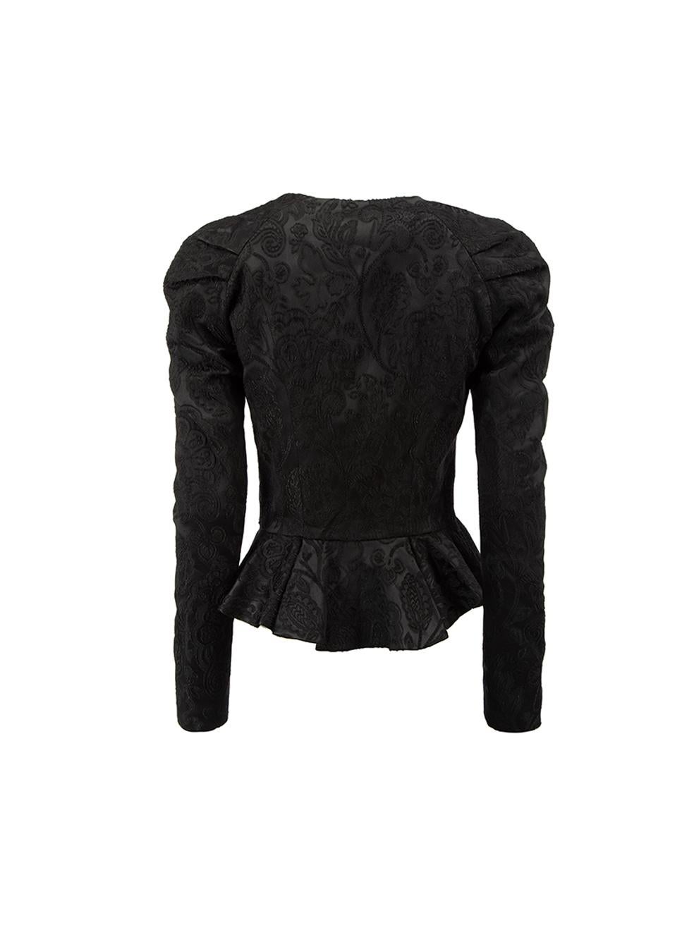 Temperley London Women's Black Jacquard Peplum Jacket 1