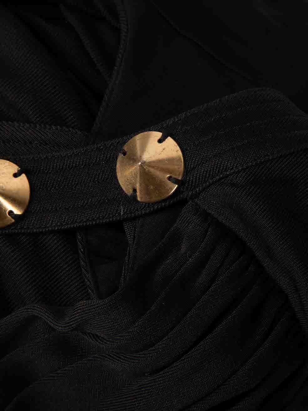 Temperley London Women's Black Oversize Stud Drape Back Dress For Sale 2