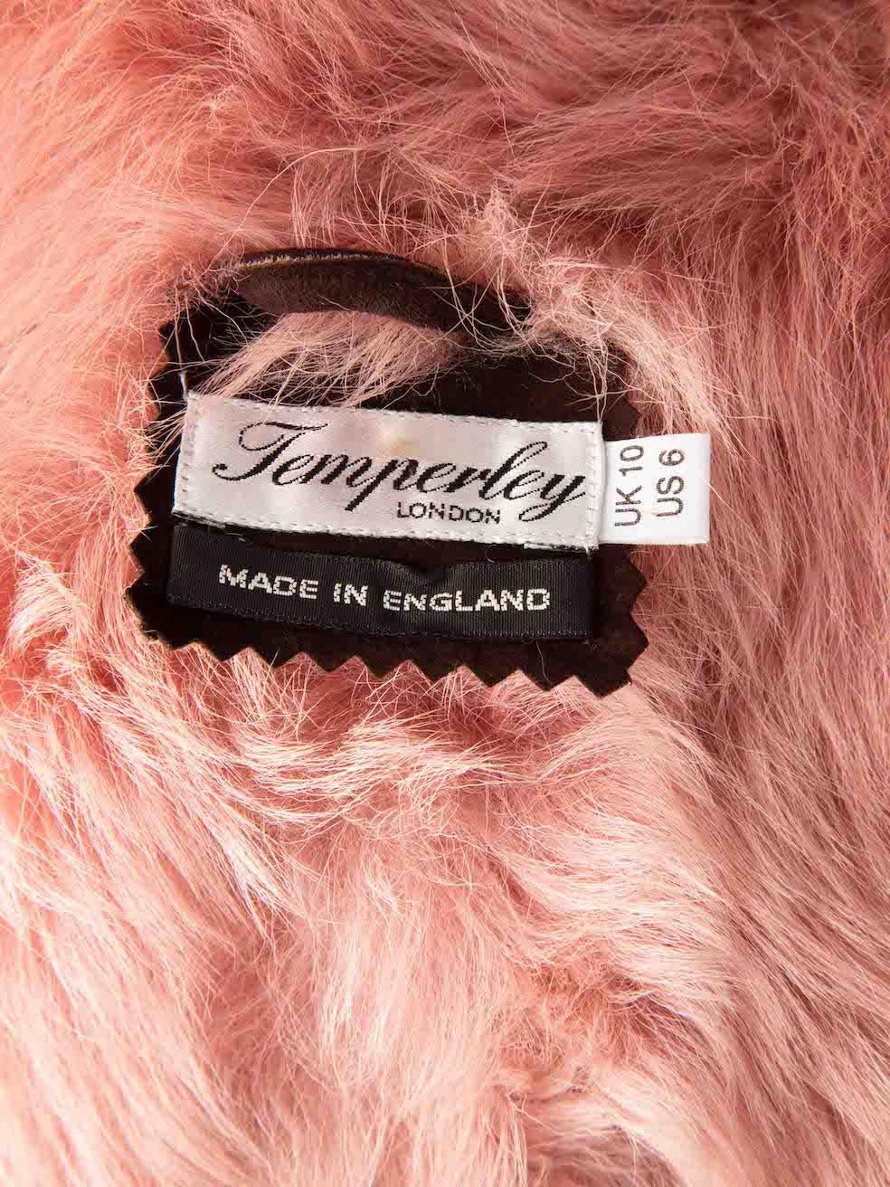 Temperley London Women's Brown Suede Fur Lined Belted Gilet 2