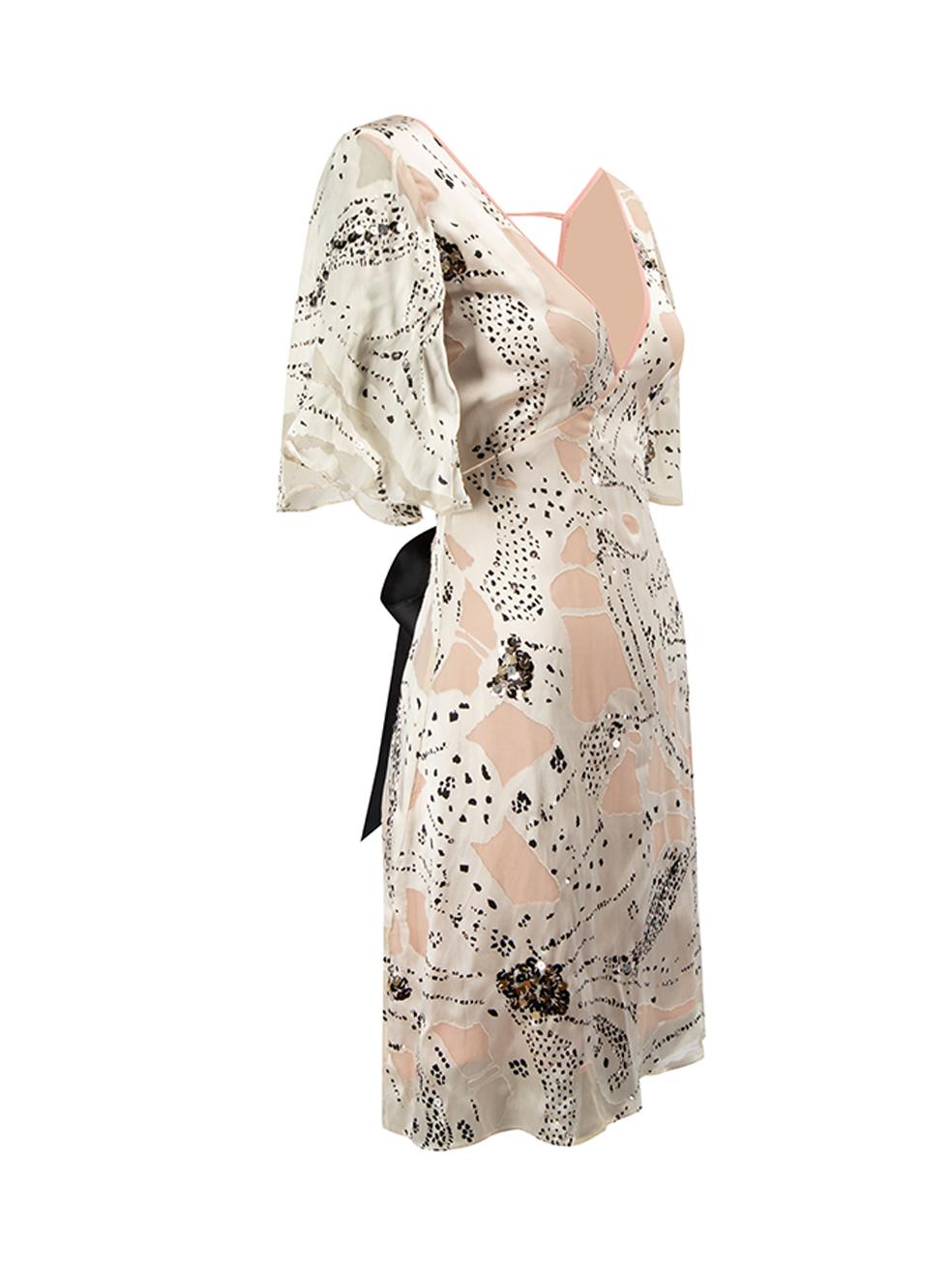 CONDITION is Good. General wear to dress is evident. Moderate signs of wear to the top of the zip seam with tearing of the chiffon, small mark at the right-side of the bust and there are a few missing sequins on this used Temperley London designer